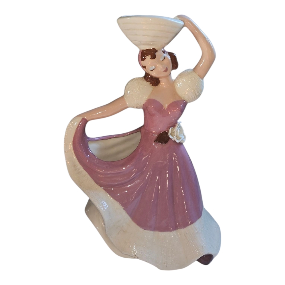 Vintage Hedi Schoop Margarita Flamenco Dancer With Basket Signed Planter